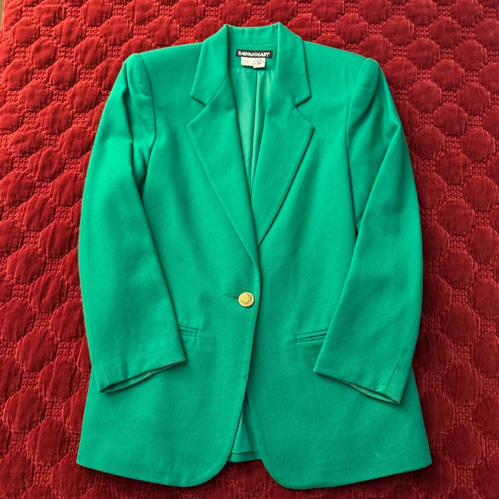 Vintage Savannah Green Wool Blazer